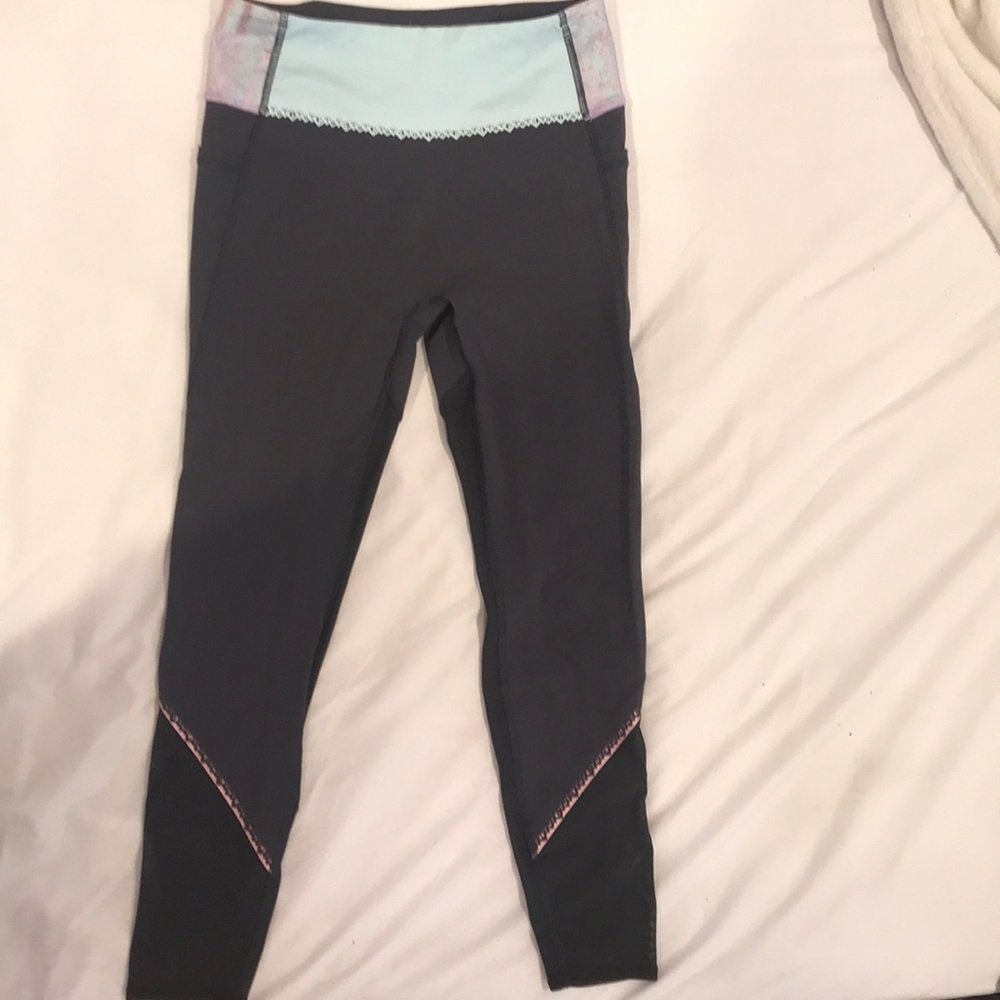 Ivivva LuLu Lemon leggings, blue, pink, gray, mesh